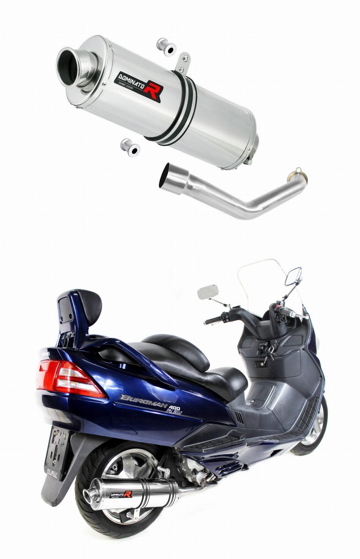 Suzuki BURGMAN 400 1998 - 2002 Exhaust Silencer Muffler OV + dB killer medium 19 m.
