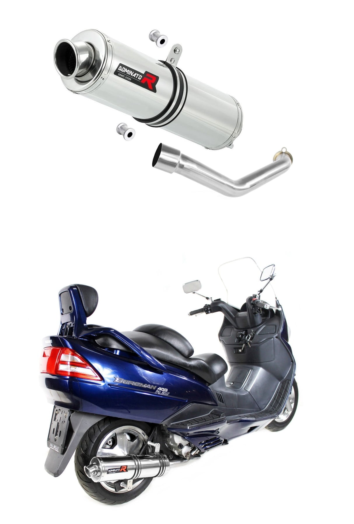 Suzuki BURGMAN 400 1998 - 2002 Exhaust Silencer Muffler ST + dB killer medium 19 m.
