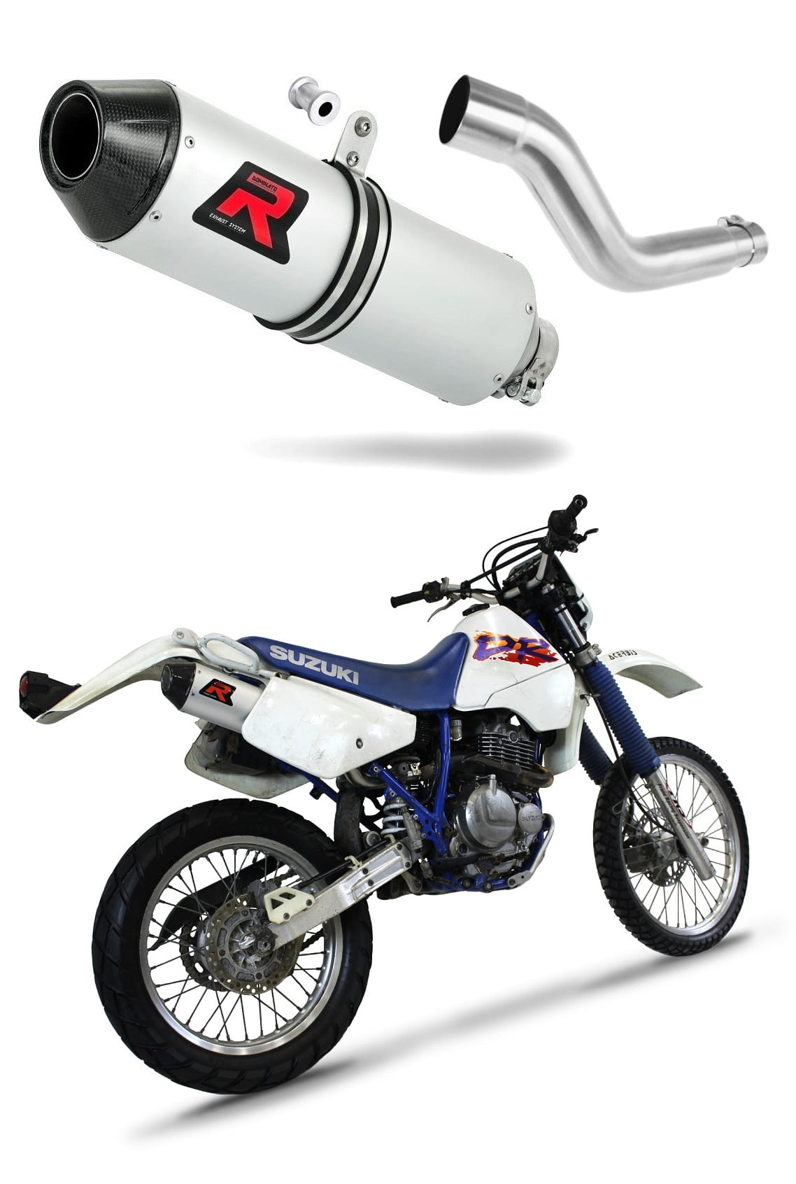 Suzuki DR 350 1990 - 1999 Exhaust Silencer Muffler MX2 + dB killer medium 19 m.