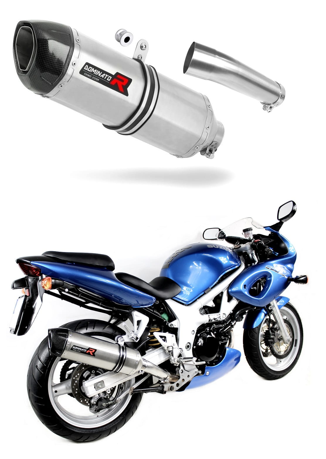 Suzuki SV 650 S 1999 - 2002 Exhaust Silencer Muffler HP1 + dB killer medium 19 m.