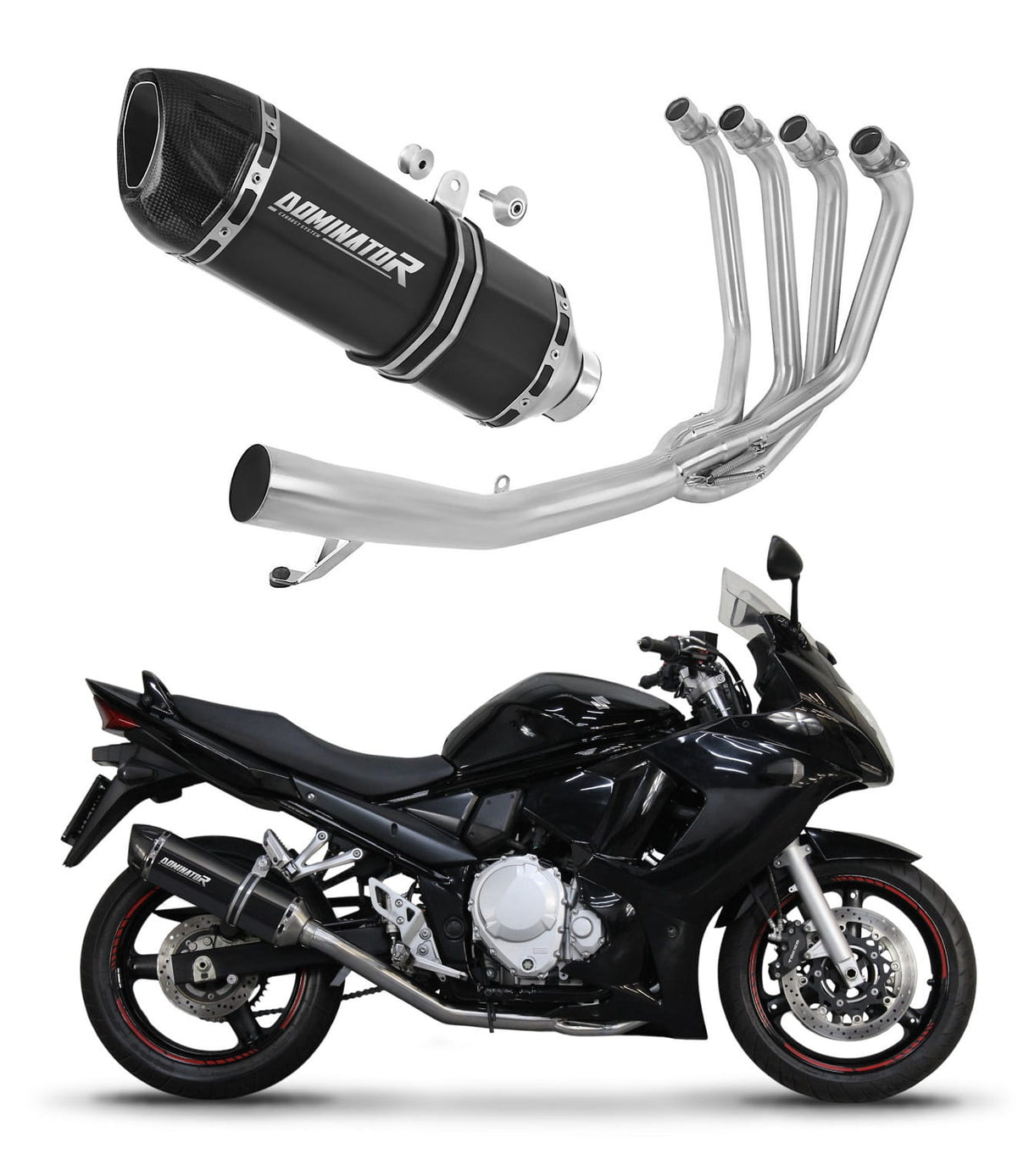 Suzuki GSX 1250 FA 2010 - 2016 Full Exhaust System Collector Silencer HP1 BLACK + dB killer 20 m.