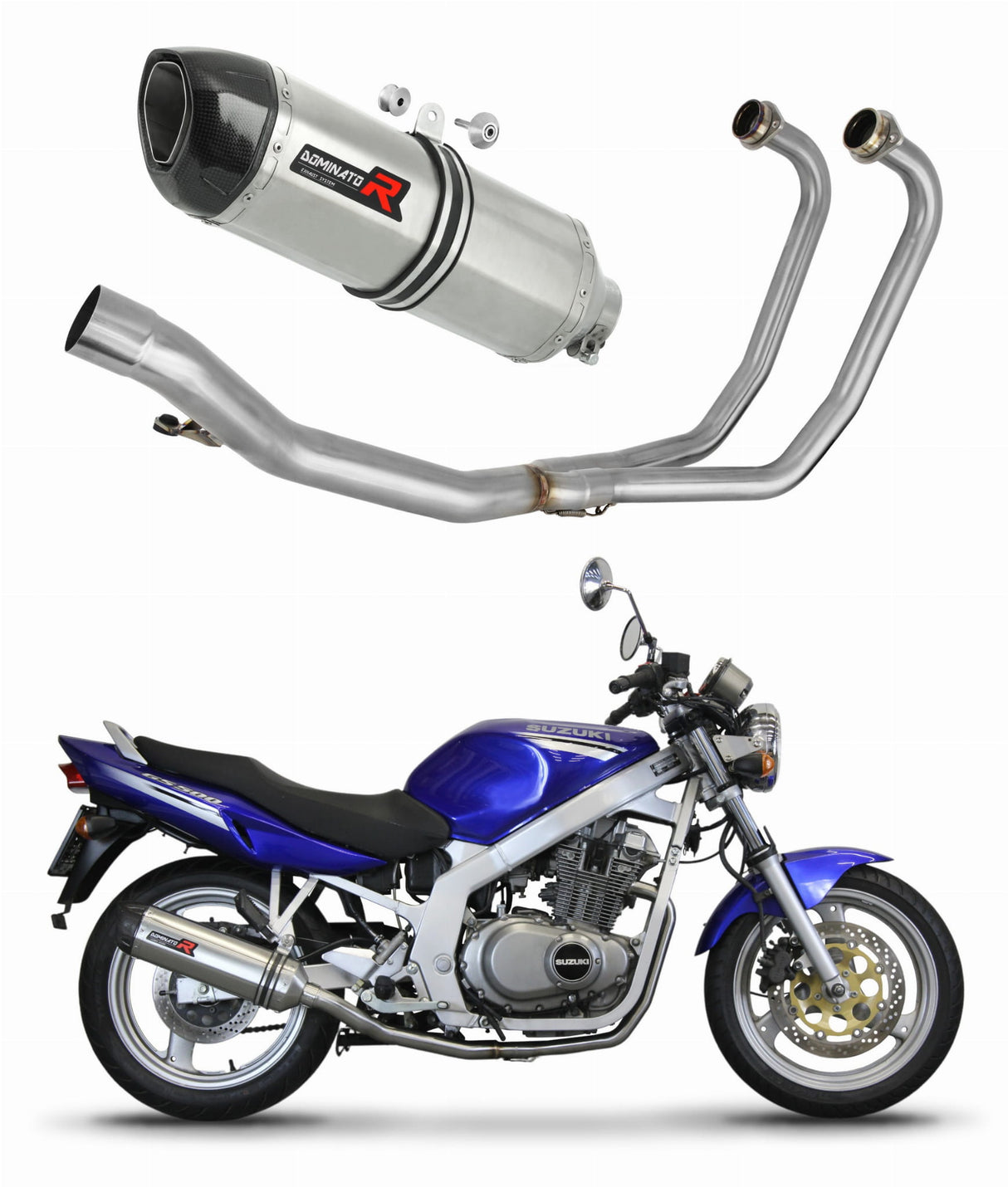Suzuki GS 500F 2004 - 2014 Full Exhaust System Collector Silencer HP1 + dB killer medium 20 m.