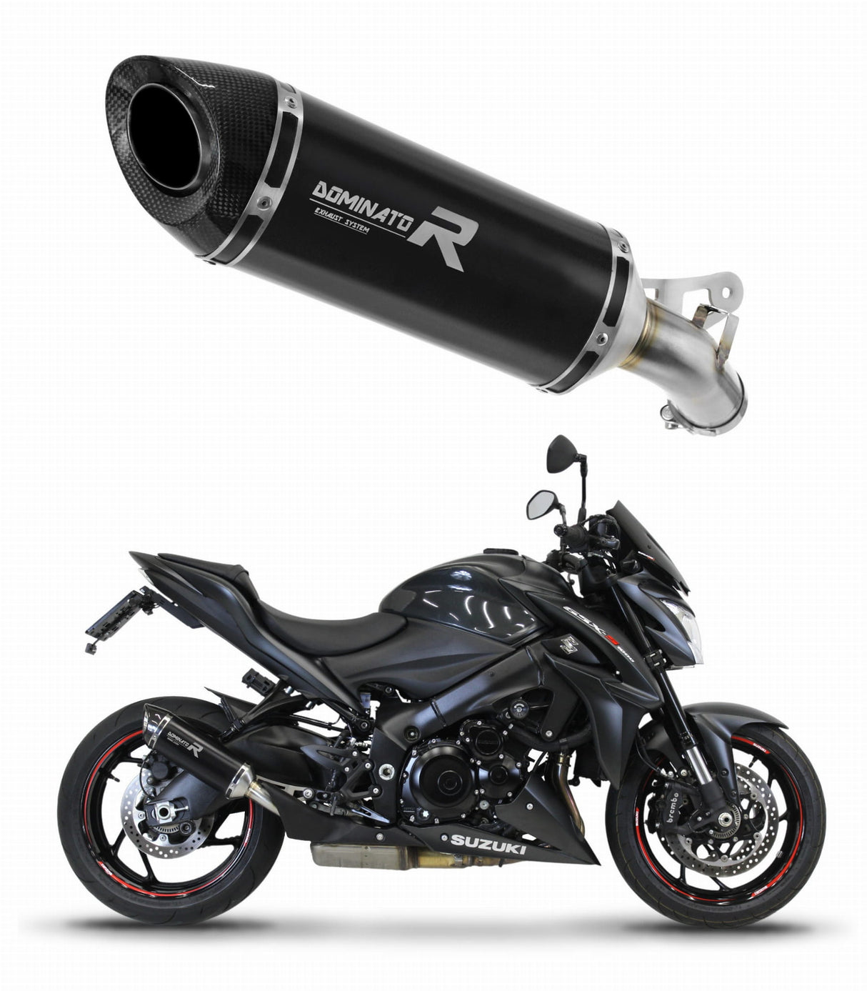 Suzuki GSX-S 1000 / F 2015 - 2020 Exhaust Silencer Muffler HP8 BLACK + dB killer medium 20 m.