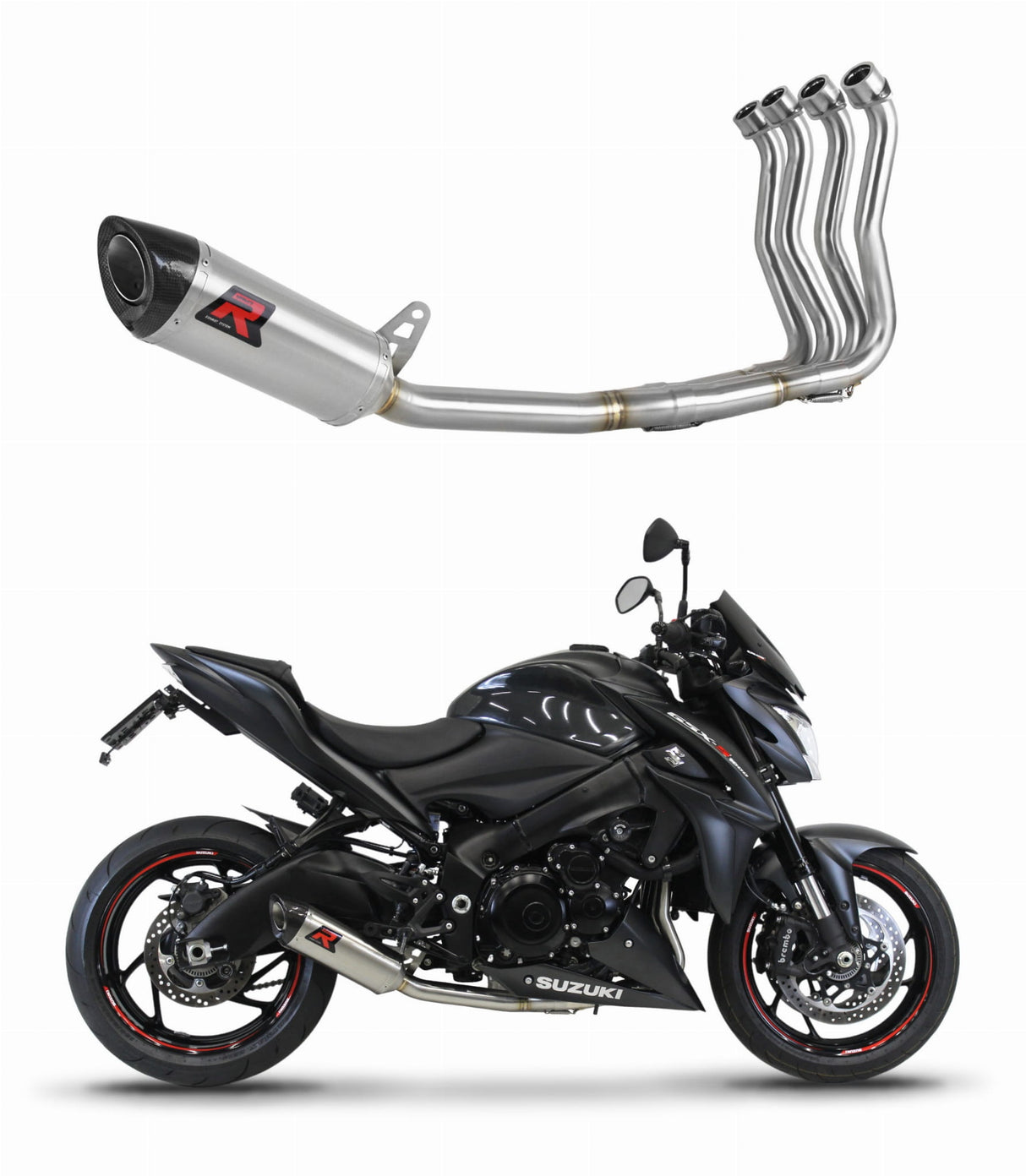 Suzuki GSX-S 1000 / F 2015 - 2020 Low Level Full Exhaust System Collector Silencer HP8 + dB killer medium 20 m.