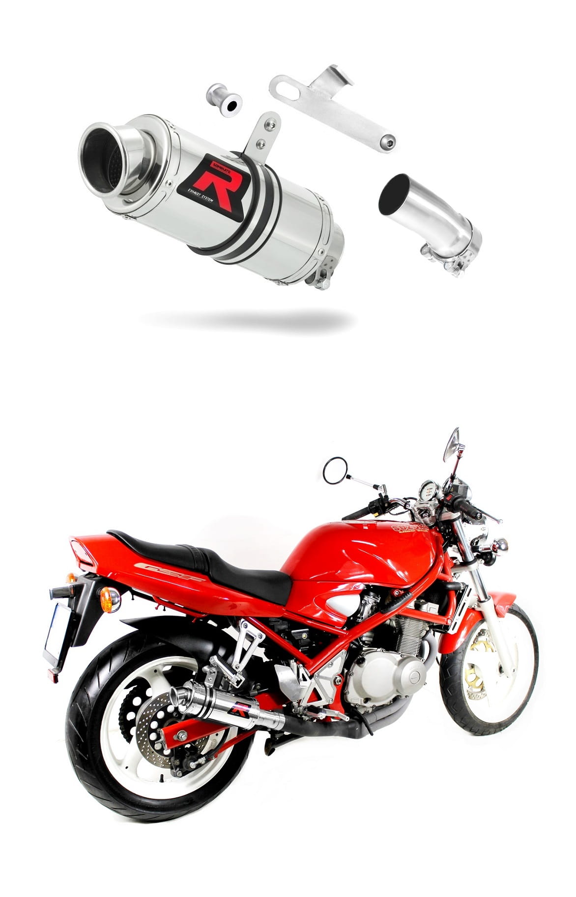 Suzuki GSF BANDIT 400 1991 - 1995 Exhaust Silencer Muffler GP1 + dB killer medium 19 m.