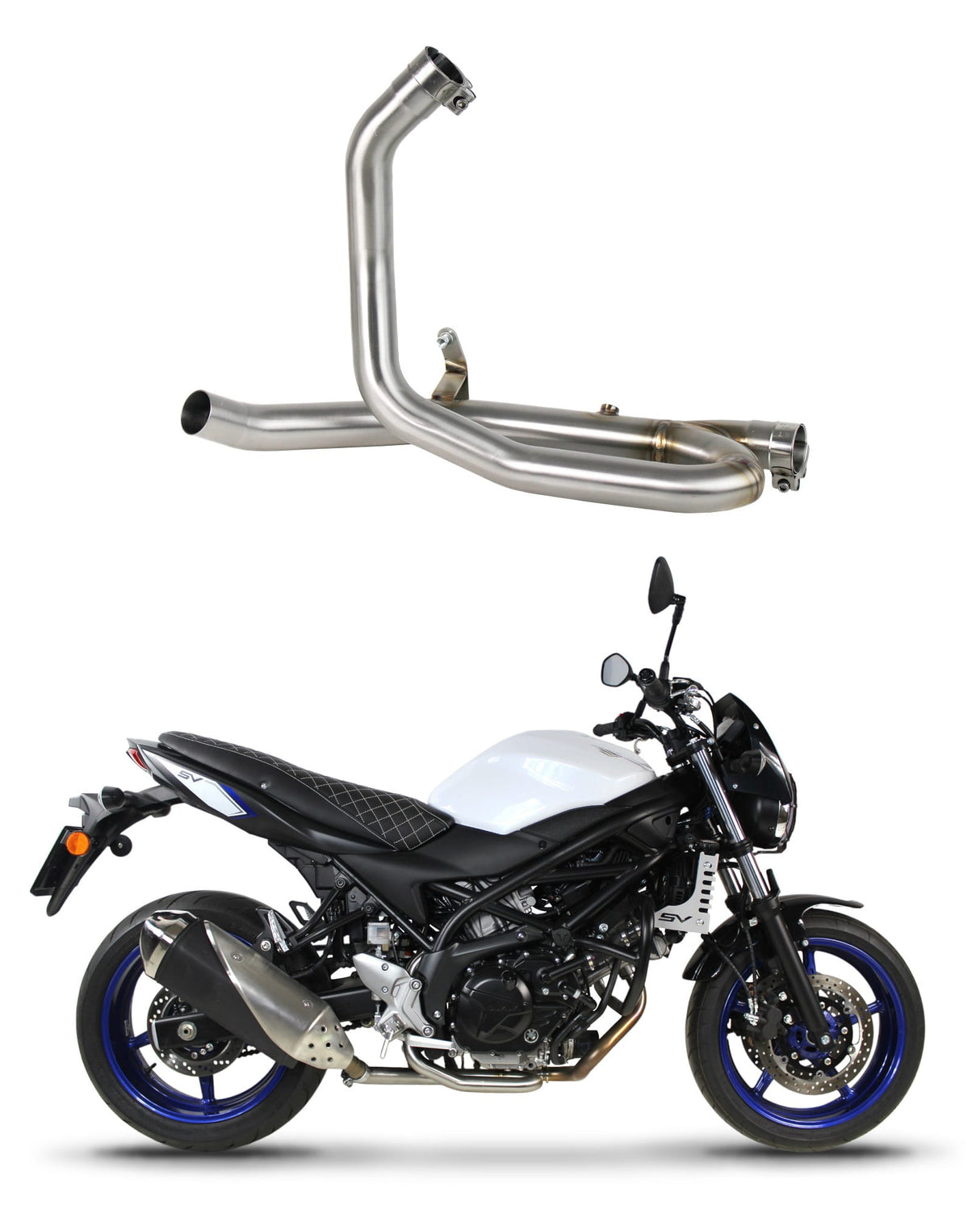 Dominator decat / link pipe for Suzuki SV 650 Cat Eliminator 2016-2023 (race use)