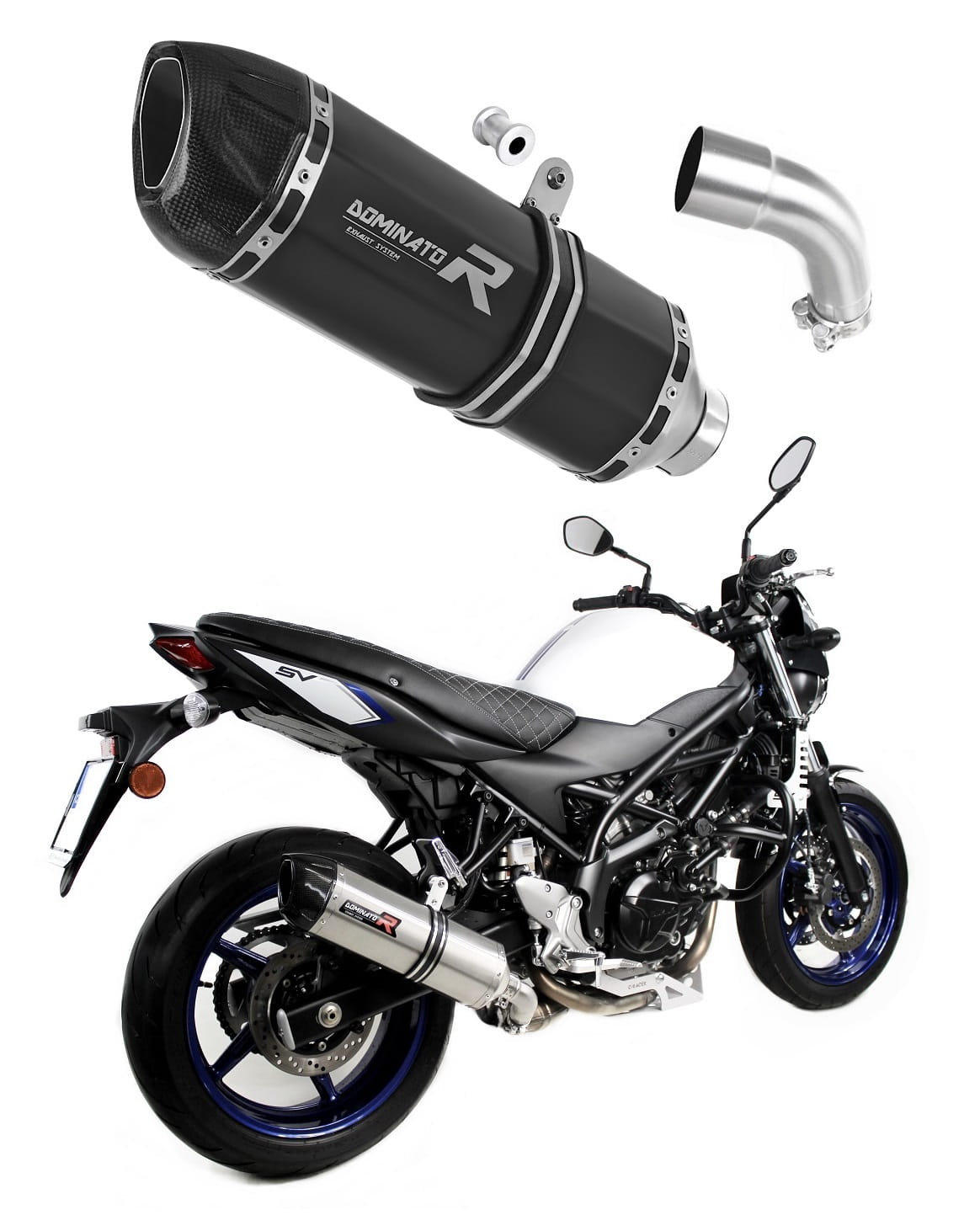 Suzuki SV 650 2016 - 2023 Exhaust Silencer Muffler HP1 BLACK + dB killer medium 20 m.