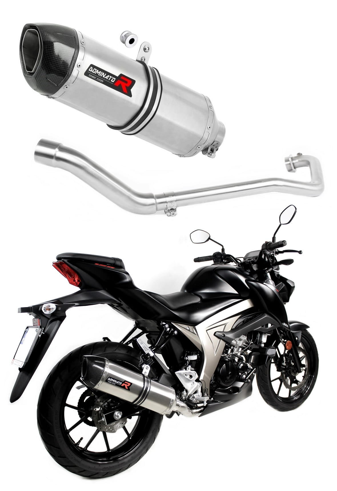 Suzuki GSX S 125 2017 - 2019 Full Exhaust System Collector Silencer HP1 + dB killer medium 20 m.