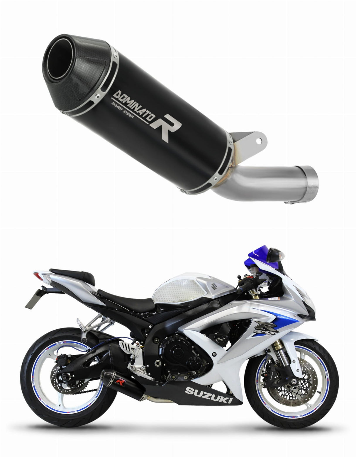 Suzuki GSXR 600 K8 K9 L0 2008 - 2010 Exhaust Silencer Muffler HP3 BLACK LOW LEVEL + dB killer medium 20 m.