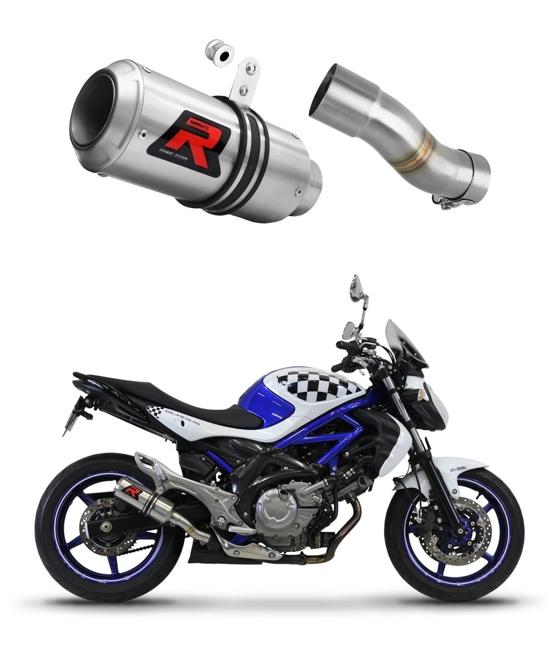 Suzuki SFV 650 GLADIUS 2009 - 2015 Exhaust Silencer Muffler GP + dB killer medium 20 m.