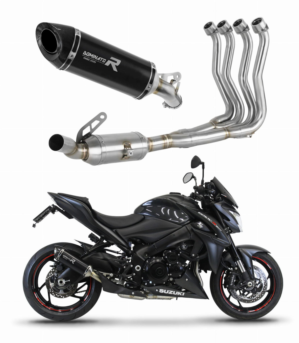Suzuki GSX-S 1000 / F 2015 - 2020 Full Exhaust System Collector Silencer HP8 BLACK + dB killer medium 20 m.