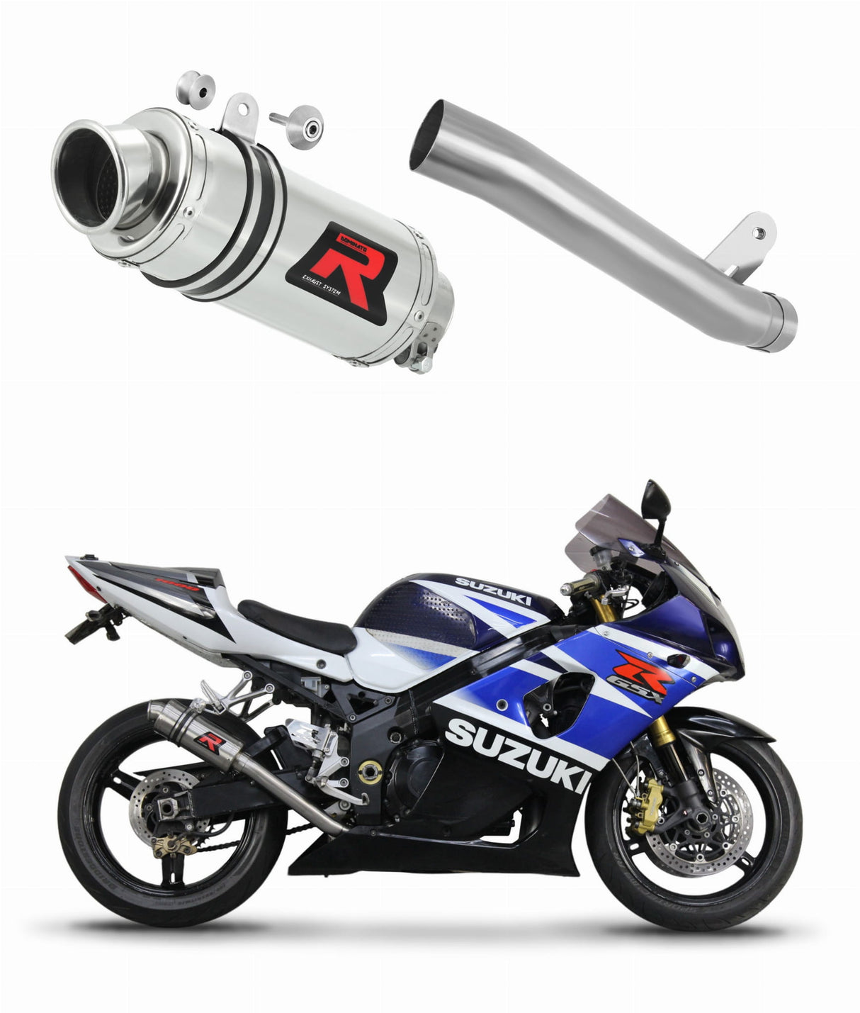Suzuki GSXR 1000 K1 - K4 2001 - 2004 Exhaust Silencer Muffler Slip-on GP1 + dB killer medium 20 m.