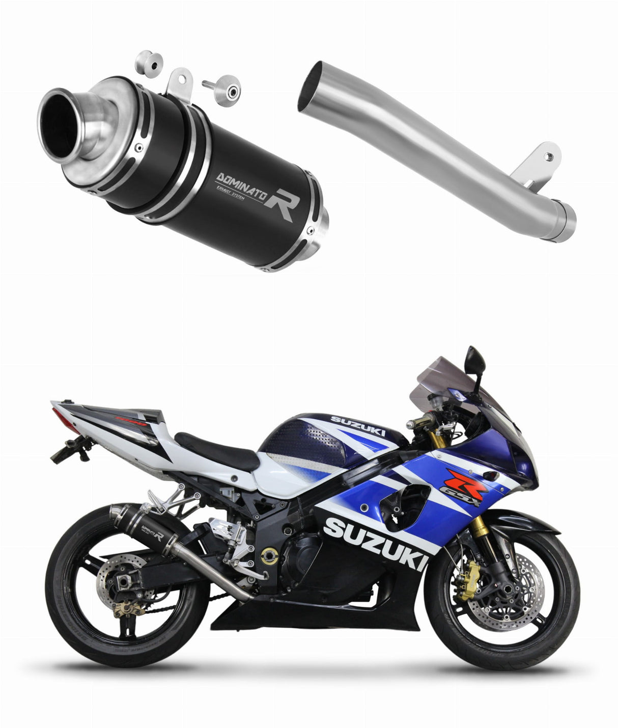 Suzuki GSXR 1000 K1 - K4 2001 - 2004 Exhaust Silencer Muffler Slip-on GP1 BLACK + dB killer medium 20 m.