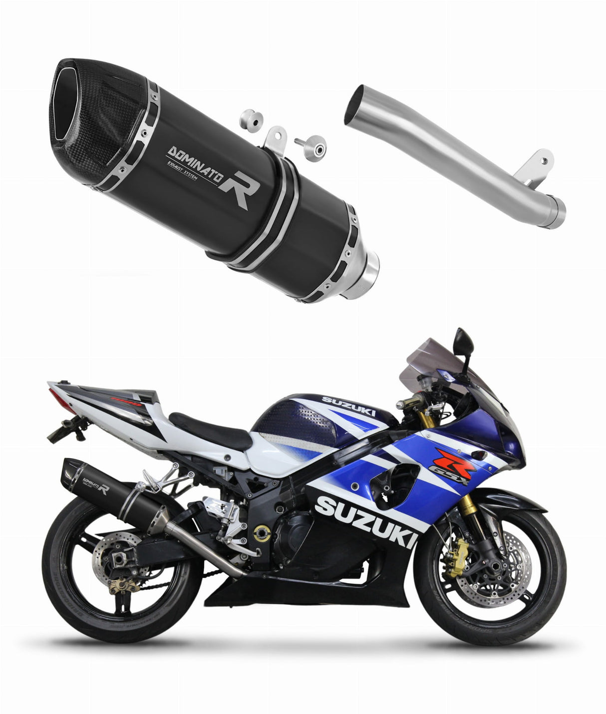 Suzuki GSXR 1000 K1 - K4 2001 - 2004 Exhaust Silencer Muffler Slip-on HP1 BLACK + dB killer medium 20 m.