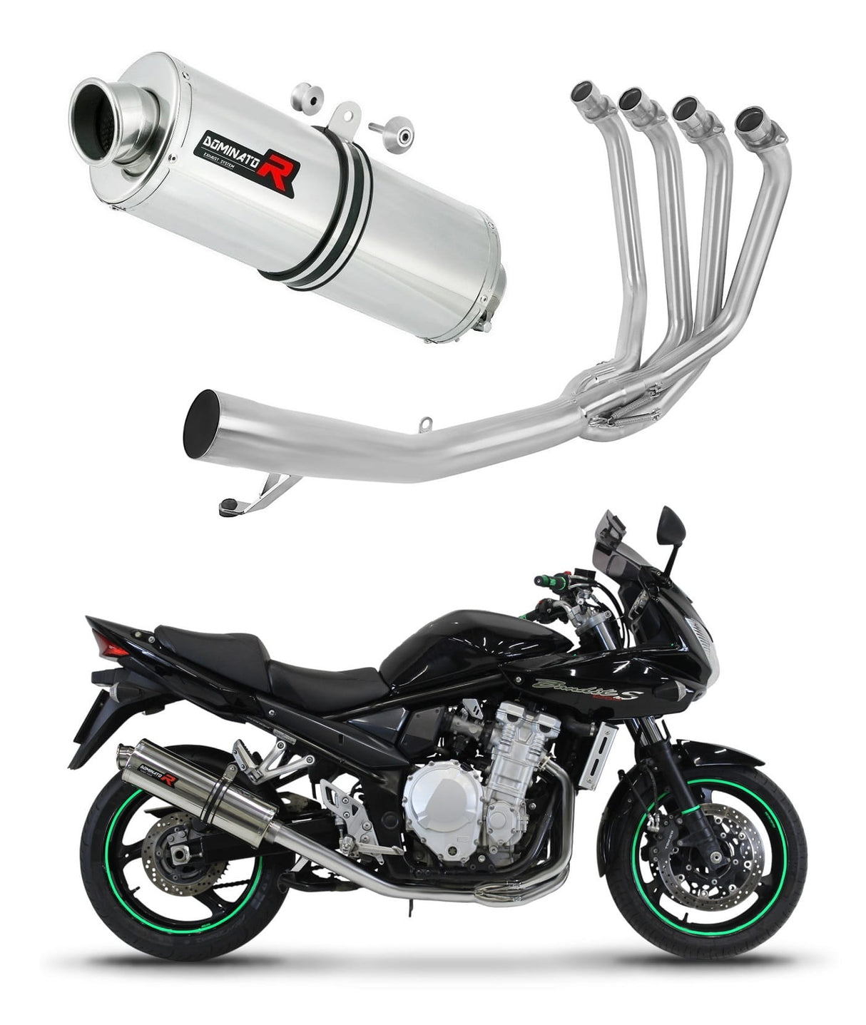 Suzuki GSF 1250 N / S BANDIT 2007 - 2016 Full Exhaust System Collector Silencer OV + dB killer medium 20 m.