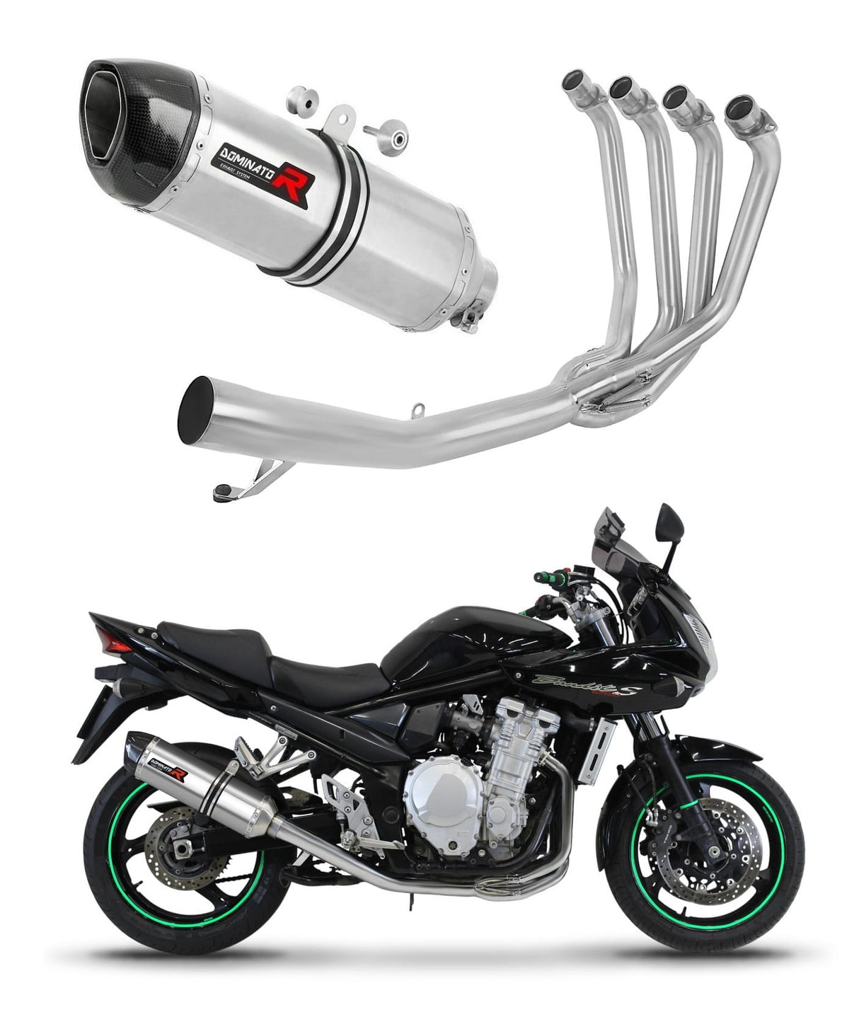 Suzuki GSF 1250 N / S BANDIT 2007 - 2016 Full Exhaust System Collector Silencer HP1 + dB killer medium 20 m.