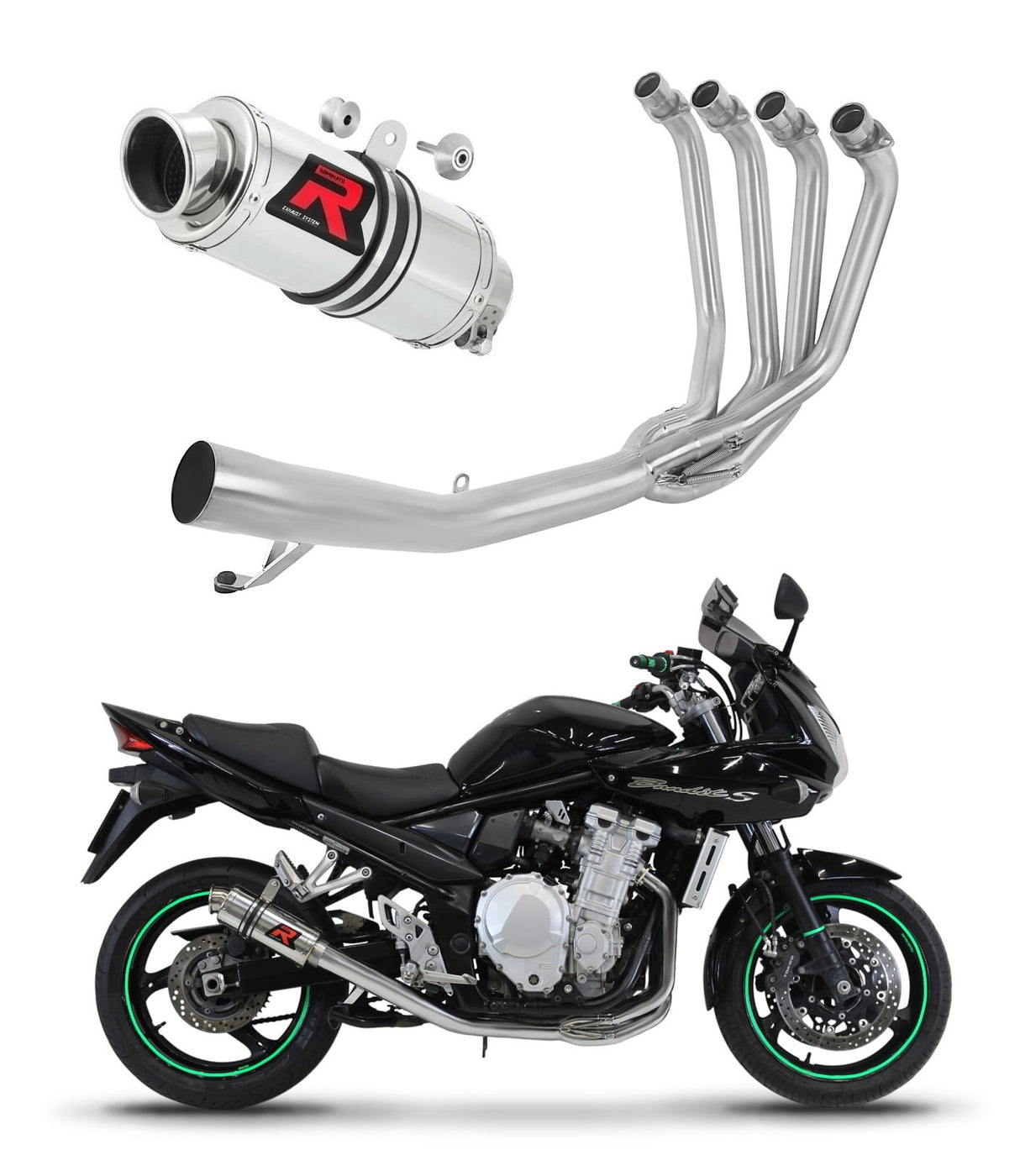 Suzuki GSF 650 BANDIT N / S 2007 - 2016 Full Exhaust System Collector Silencer GP1 + dB killer medium 20 m.