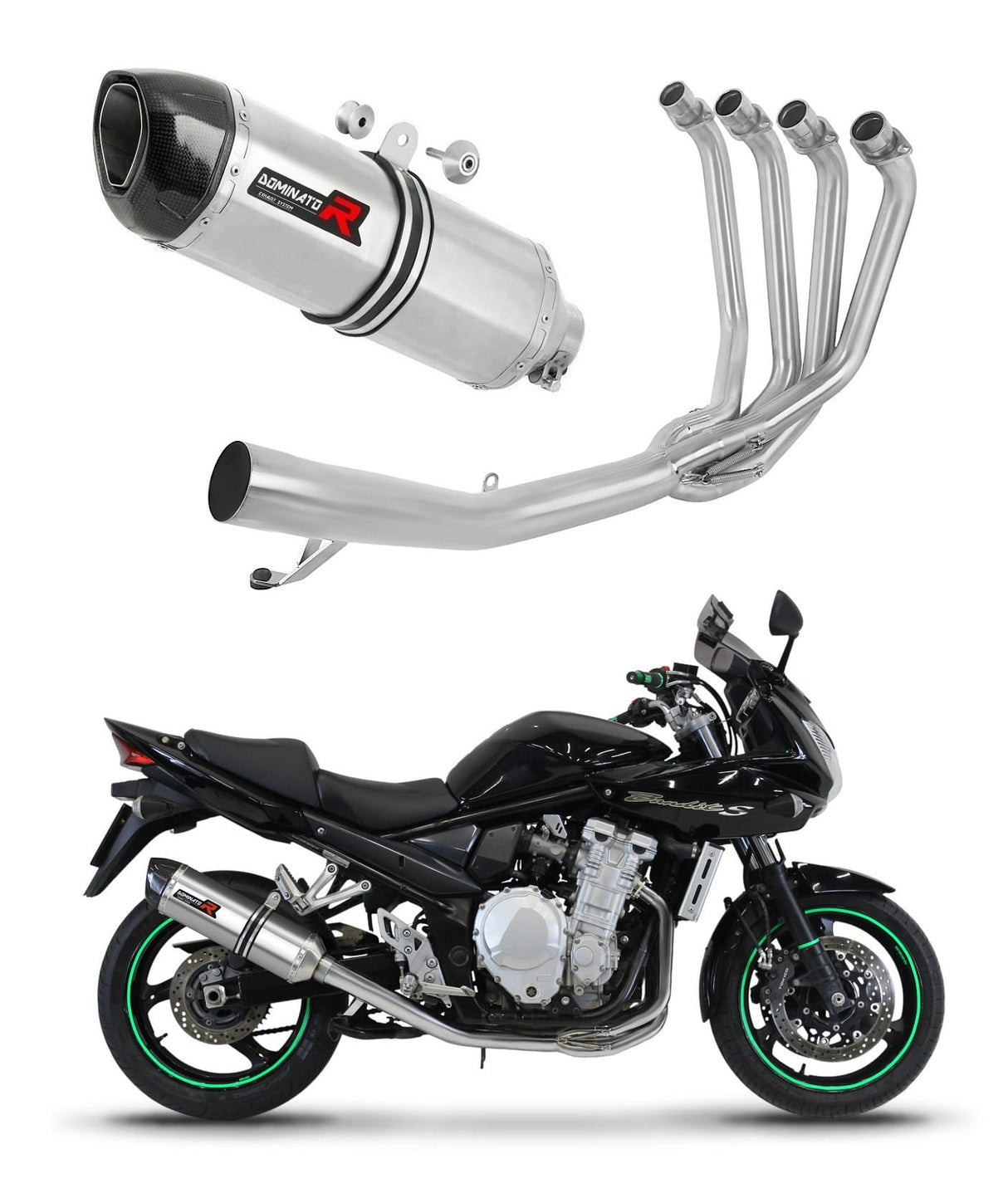 Suzuki GSF 650 BANDIT N / S 2007 - 2016 Full Exhaust System Collector Silencer HP1 + dB killer medium 20 m.