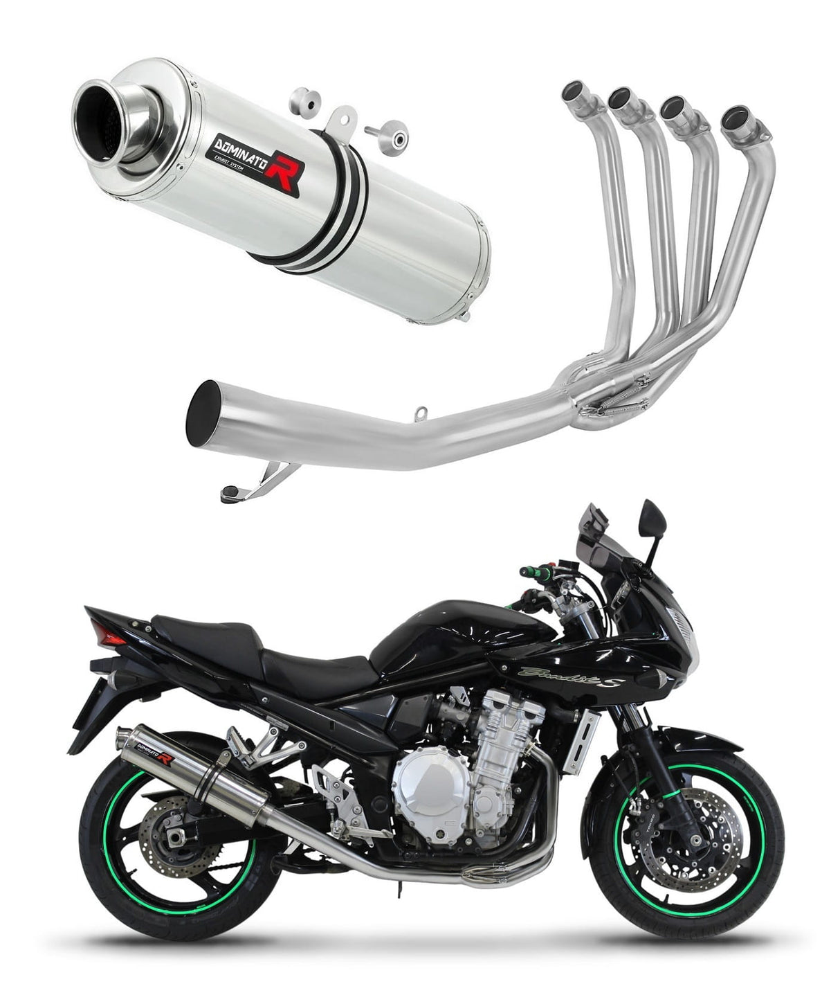 Suzuki GSF 650 BANDIT N / S 2007 - 2016 Full Exhaust System Collector Silencer ST + dB killer medium 20 m.