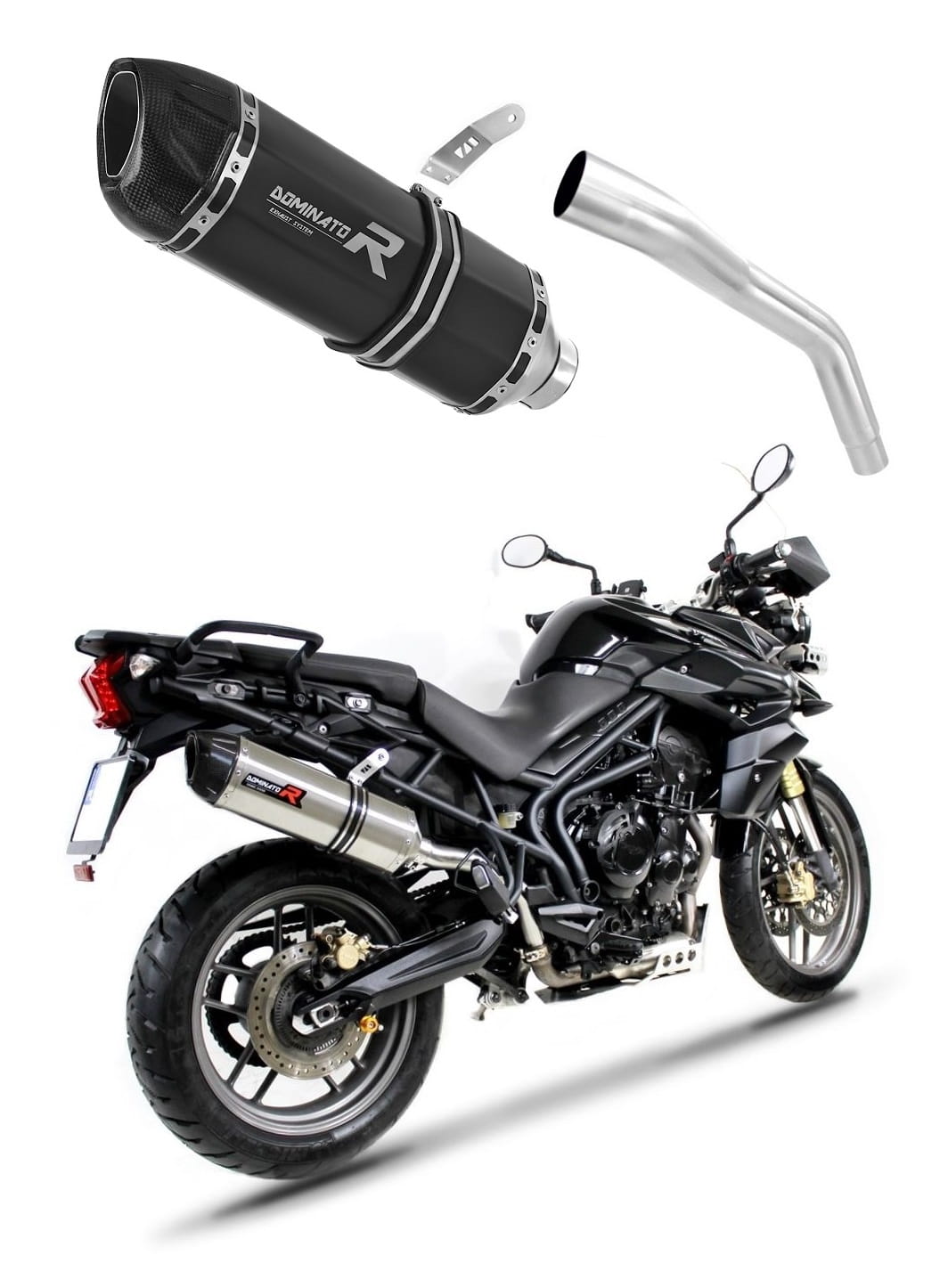 Triumph TIGER 800 XC XR 2015 - 2017 Exhaust Silencer Muffler HP1 BLACK + dB killer medium 20 m.