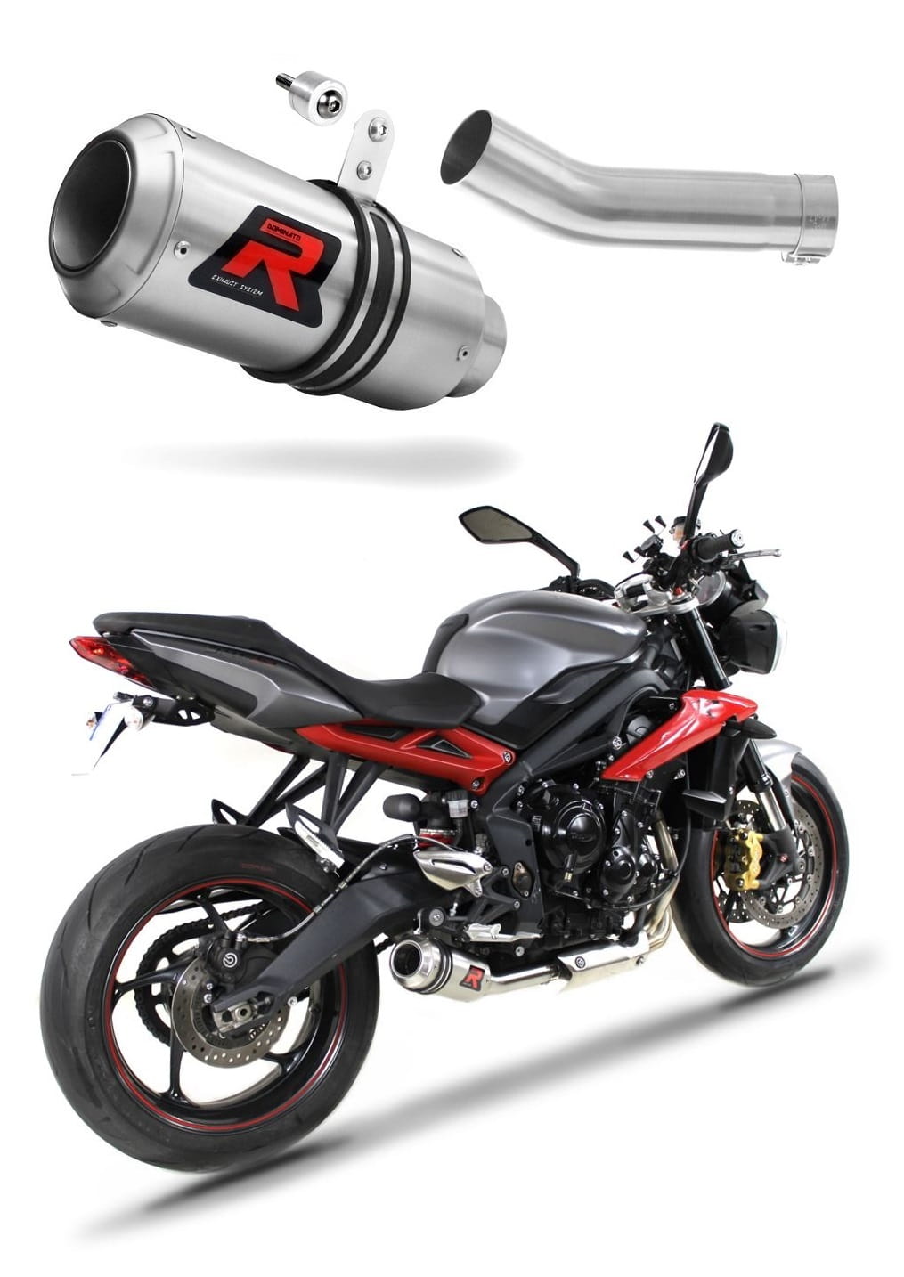 Triumph STREET TRIPLE 675 R / S / RS 2013 - 2016 Exhaust Silencer Muffler GP + dB killer medium 20 m.