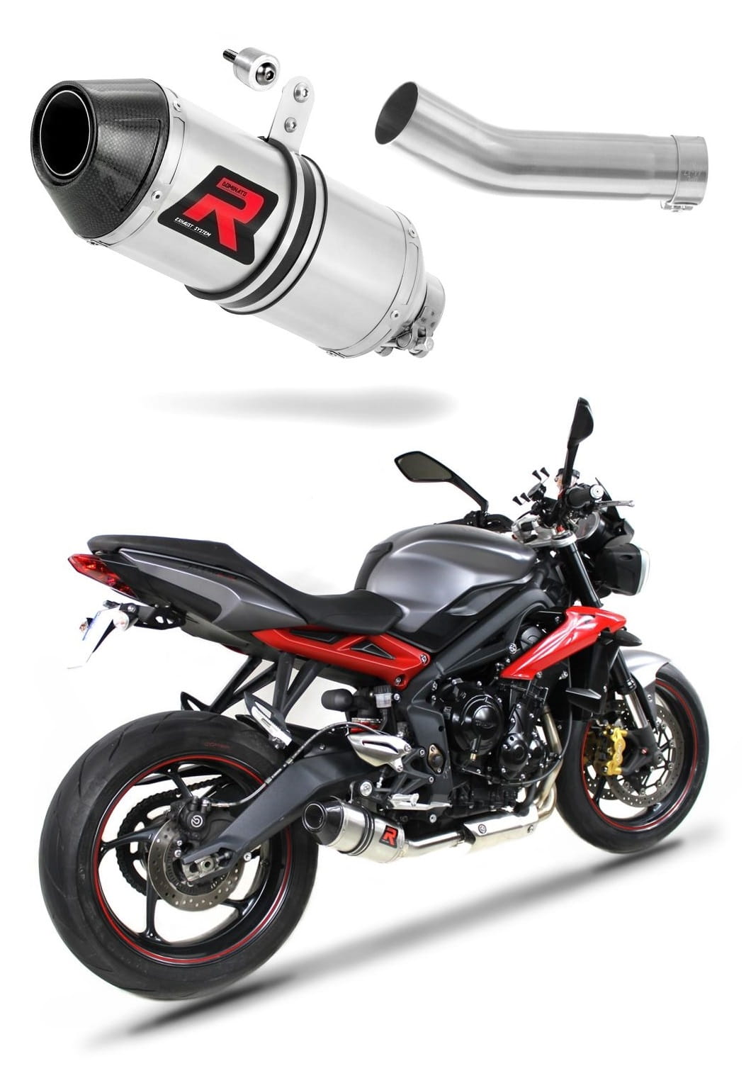 Triumph STREET TRIPLE 675 R / S / RS 2013 - 2016 Exhaust Silencer Muffler HP3 + dB killer medium 20 m.