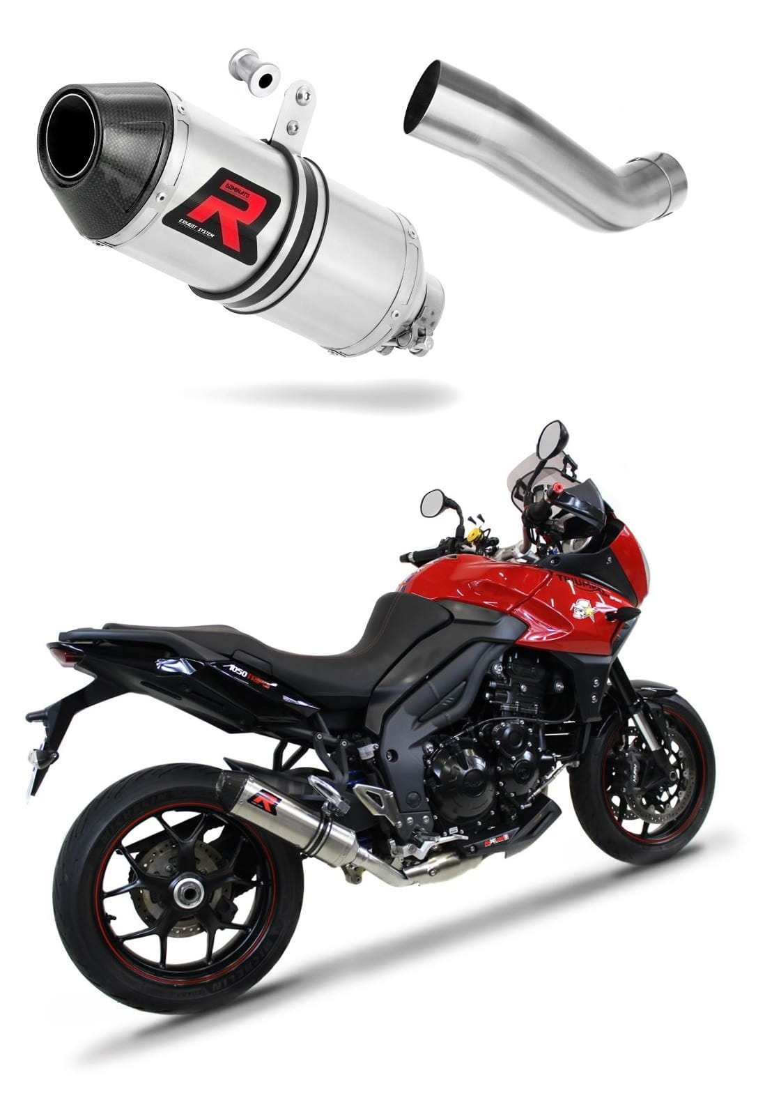 Triumph TIGER SPORT 1050 2013 - 2015 Low Level Exhaust Silencer Muffler HP3 + dB killer medium 20 m.