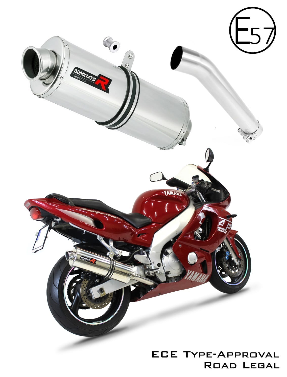 YZF 600R Thundercat EU Approved Exhaust Silencer OVAL 1996 - 2006 19 m.