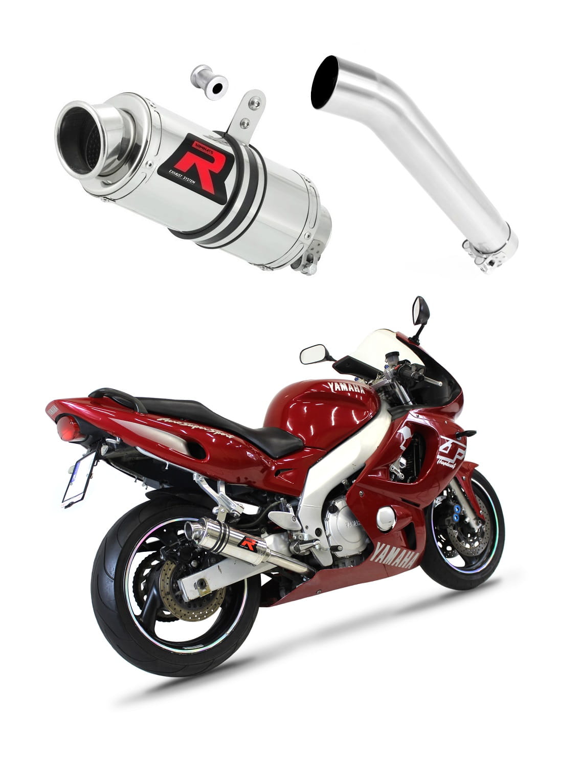 Yamaha YZF 600 R Thundercat 1996 - 2006 Exhaust Silencer Muffler GP1 + dB killer medium 19 m.