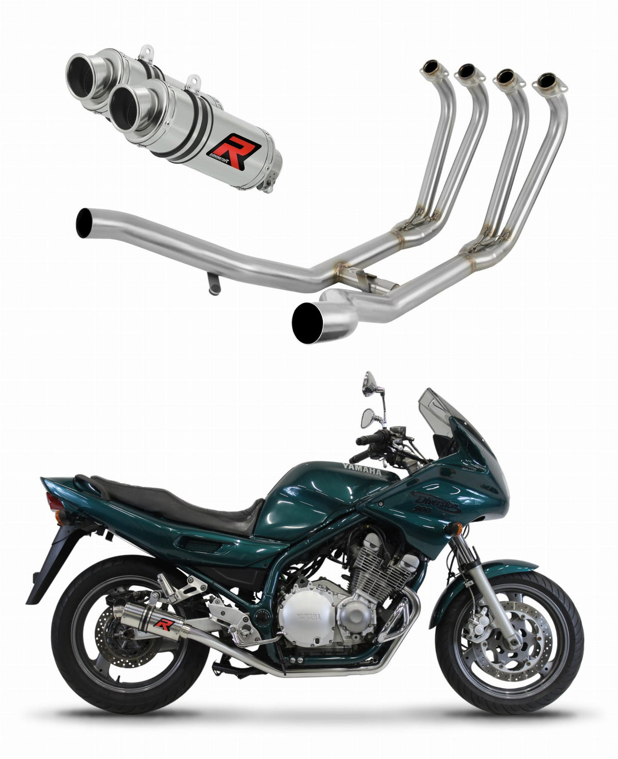 Yamaha XJ 900 Diversion 1994 - 2003 Full Exhaust System Collector Silencer GP1 + dB killer 19 m.