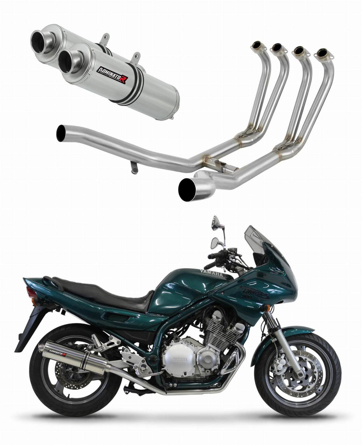 Yamaha XJ 900 Diversion 1994 - 2003 Full Exhaust System Collector Silencer ST + dB killer 19 m.