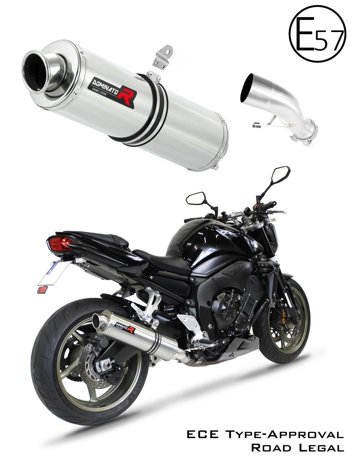 YAMAHA FZ1 1000 FAZER EU Approved Exhaust Silencer ROUND 2006 - 2015 20 m.