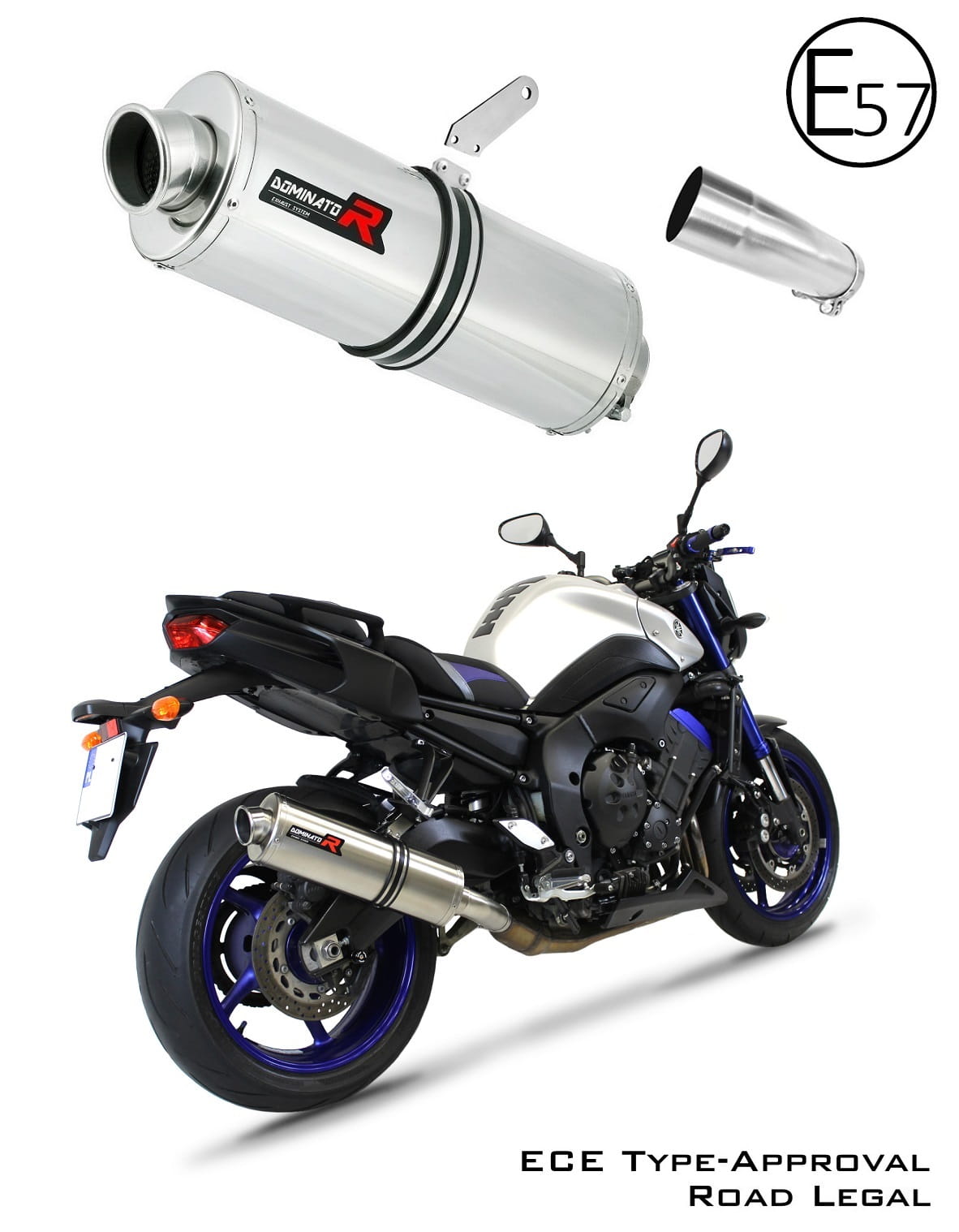 FZ 8 N / FZ8 S FAZER EU Approved Exhaust Silencer OVAL 2010 - 2016 20 m.