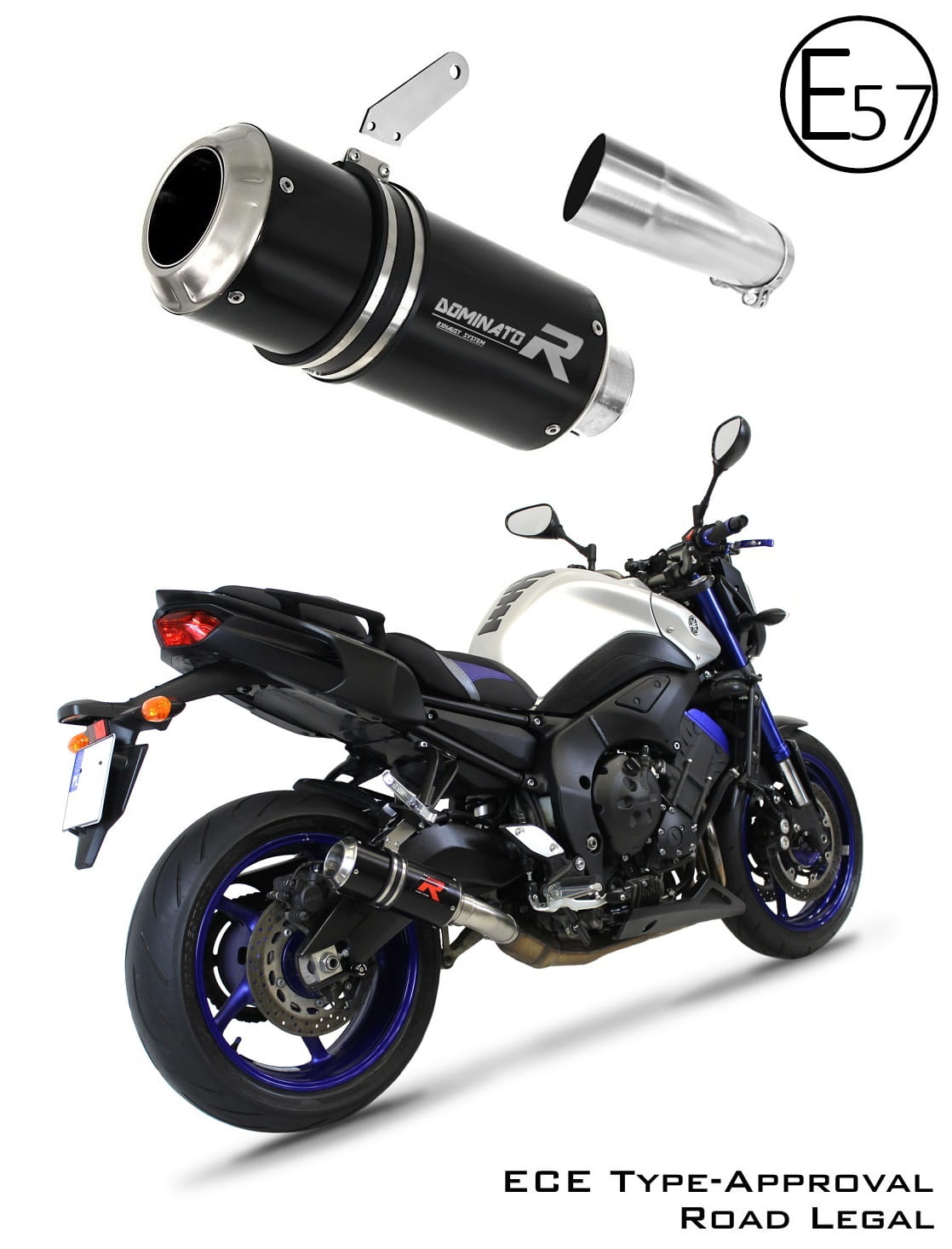 FZ 8 N / FZ8 S FAZER EU Approved Exhaust Silencer GP BLACK 2010 - 2016 20 m.