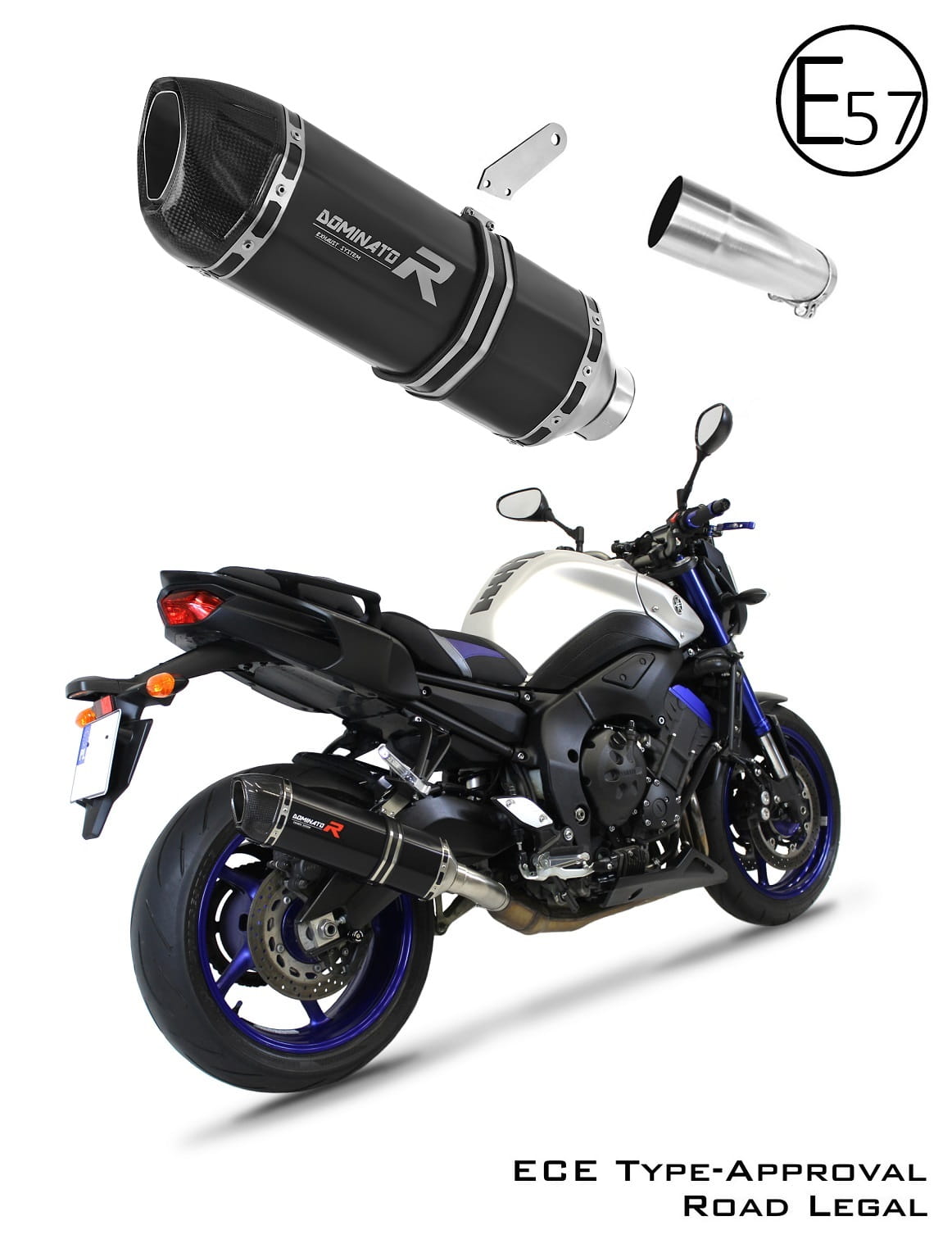 Dominator ECE approved exhaust silencer HP1 for FZ 8 N / FZ8 S FAZER HP1 BLACK 2010-2016