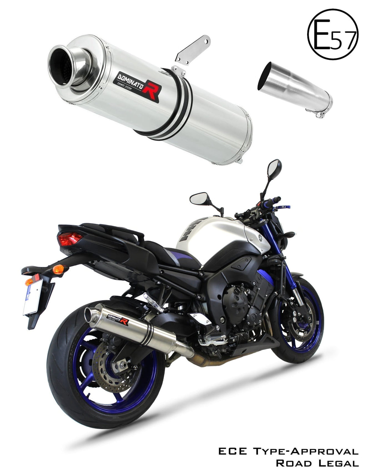FZ 8 N / FZ8 S FAZER EU Approved Exhaust Silencer ROUND 2010 - 2016 20 m.