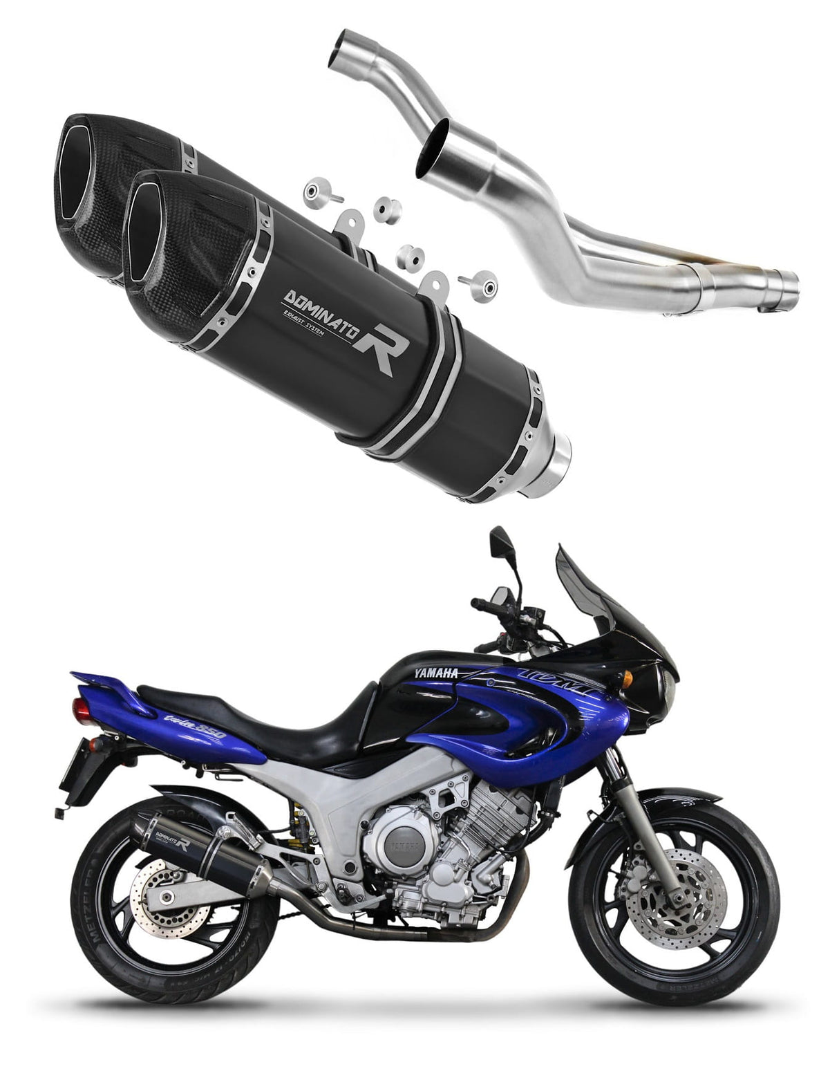 Yamaha TDM 850 1996 - 2001 Exhaust Silencer Muffler HP1 BLACK + dB killer medium 19 m.