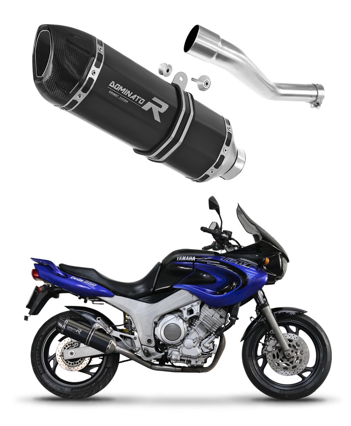 Yamaha TDM 850 Right Side 1996 - 2001 Exhaust Silencer Muffler HP1 BLACK + dB killer medium 19 m.