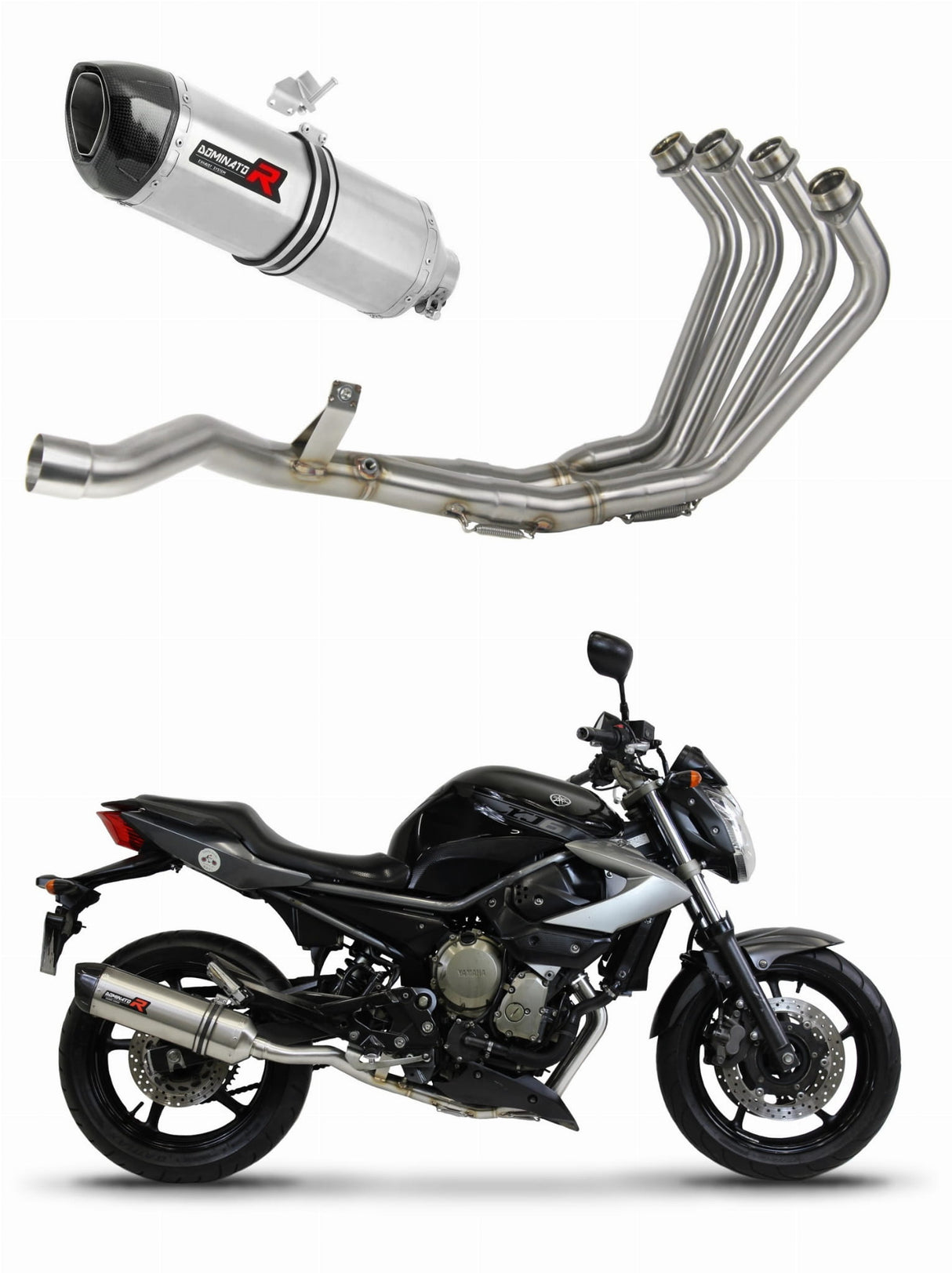 Yamaha XJ 6N S F 2009 - 2016 Full Exhaust System Collector Silencer HP1 + dB killer medium 20 m.