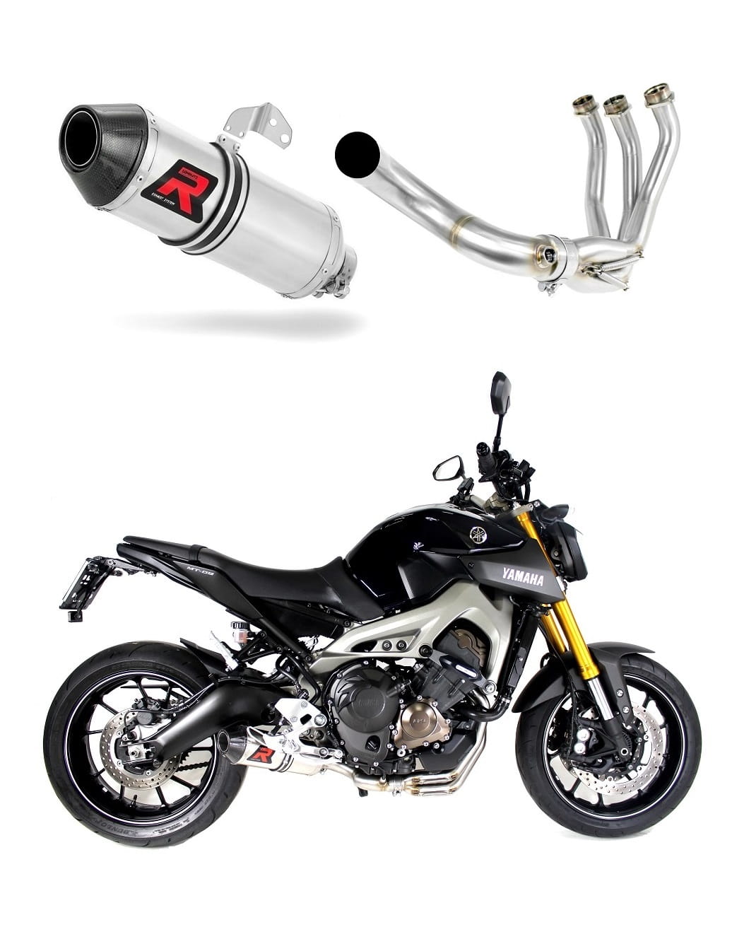 Yamaha MT 09 2013 - 2016 Full Exhaust System Collector Silencer HP3 + dB killer medium 20 m.