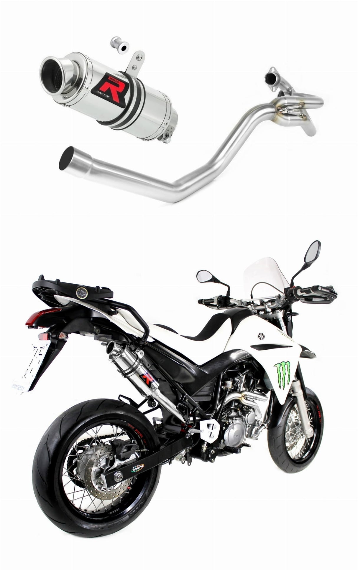 Yamaha XT 660 X 2004 - 2016 side manifold 2 in 1 Exhaust Silencer Muffler GP1 + dB killer medium 20 m.