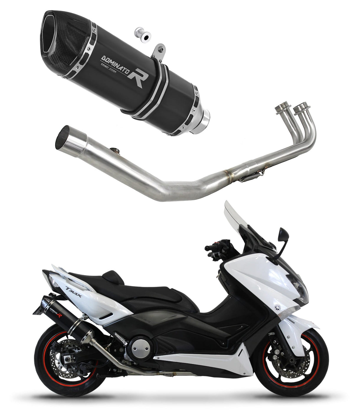 Yamaha XP 530 T-MAX 2012 - 2016 Full Exhaust System Collector Silencer HP1 BLACK + dB killer medium 20 m.