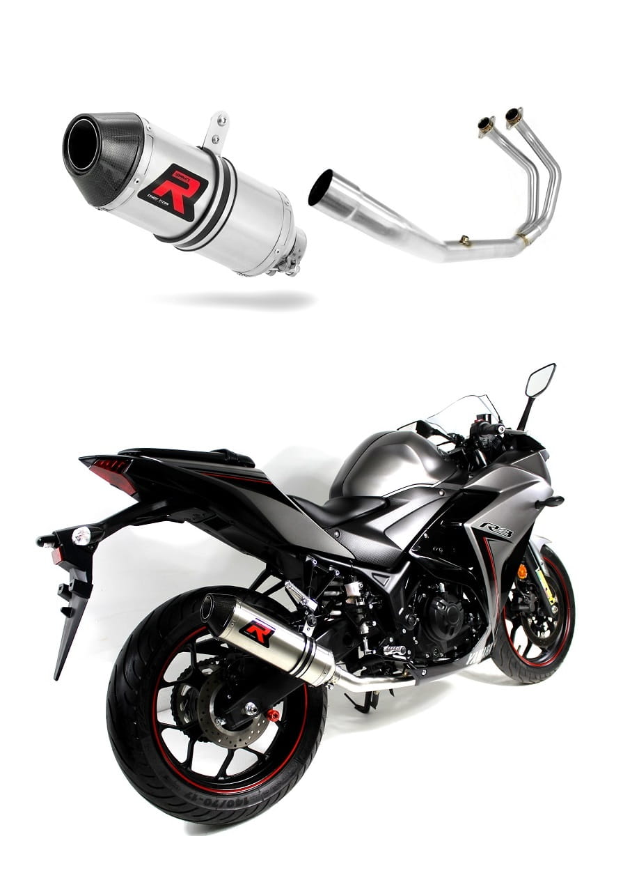 Yamaha YZF R3 2015 - 2018 Full Exhaust System Collector Silencer HP3 + dB killer medium 20 m.