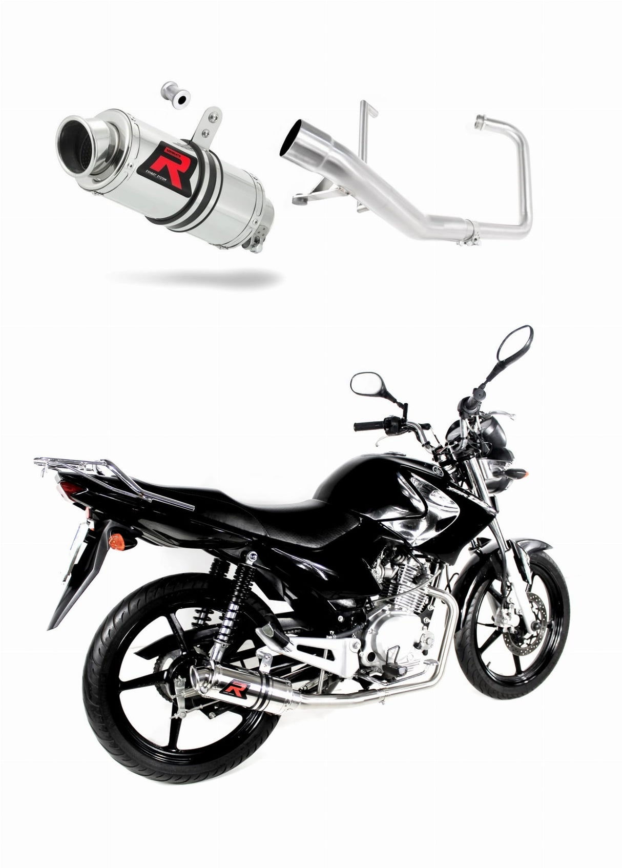 Yamaha YBR 125 2009 - 2018 Full Exhaust System Collector Silencer GP1 + dB killer medium 20 m.
