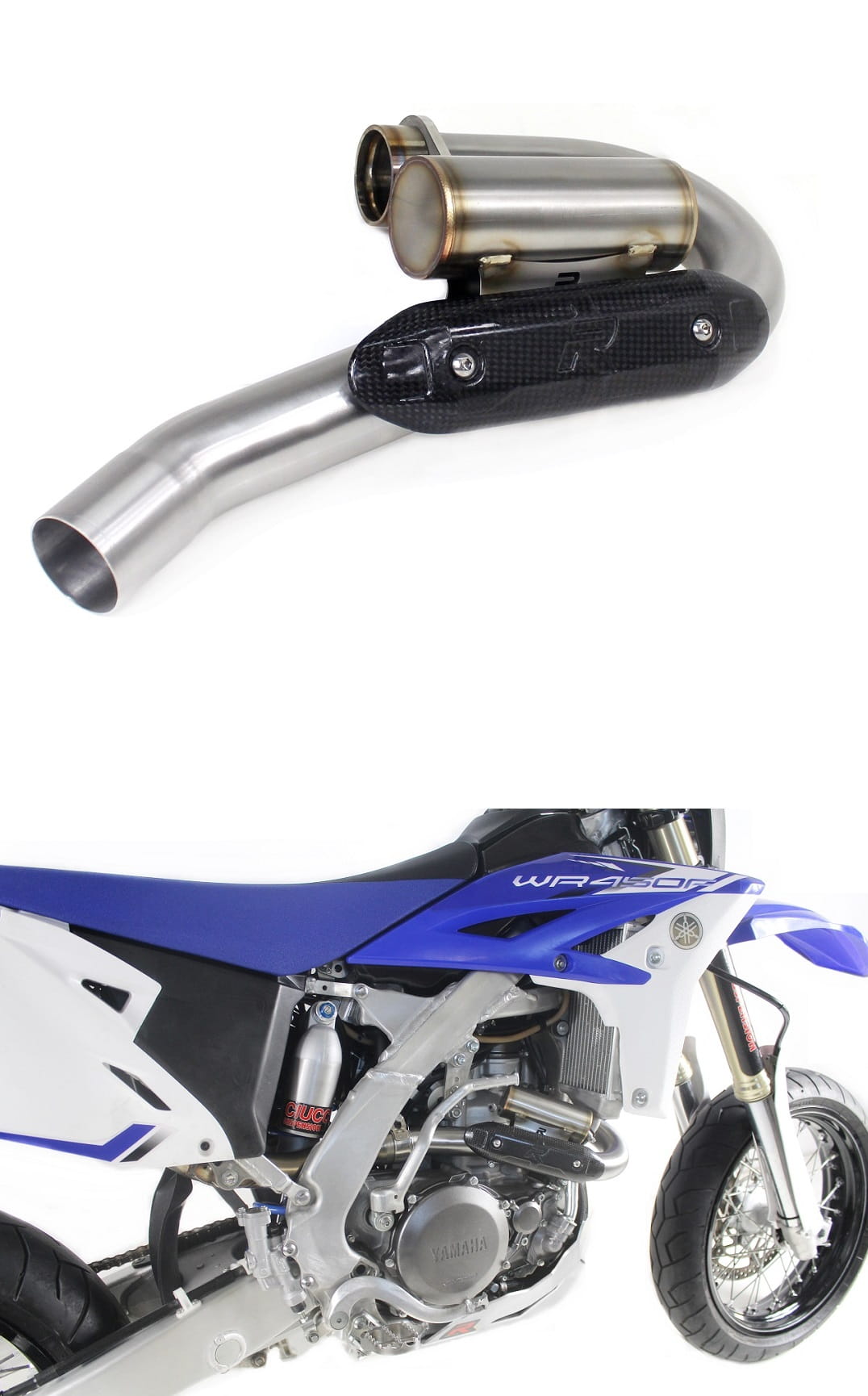 Dominator headers/collector for WR 450 F Header pipe with PowerBomb 2012-2015