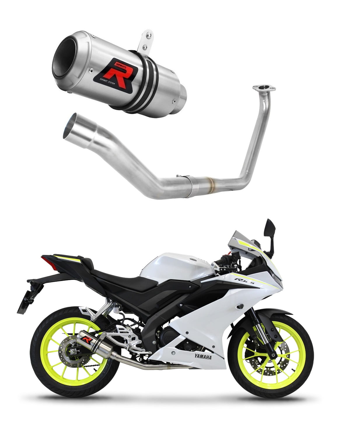Yamaha YZF R125 2019 - 2020 Full Exhaust System Collector Silencer GP + dB killer medium 20 m.