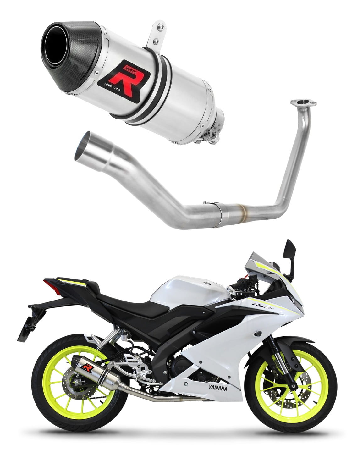 Yamaha YZF R125 2019 - 2020 Full Exhaust System Collector Silencer HP3 + dB killer medium 20 m.