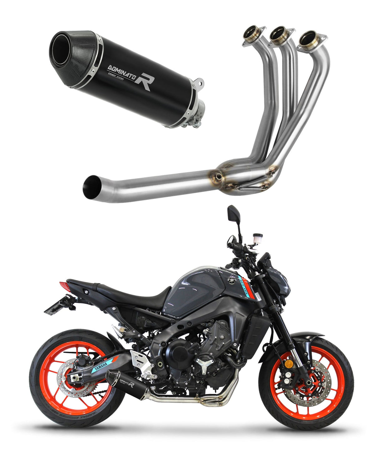 Yamaha MT 09 2021 - 2023 Low Level Full Exhaust System Collector Silencer HP3 BLACK + dB killer medium 20 m.