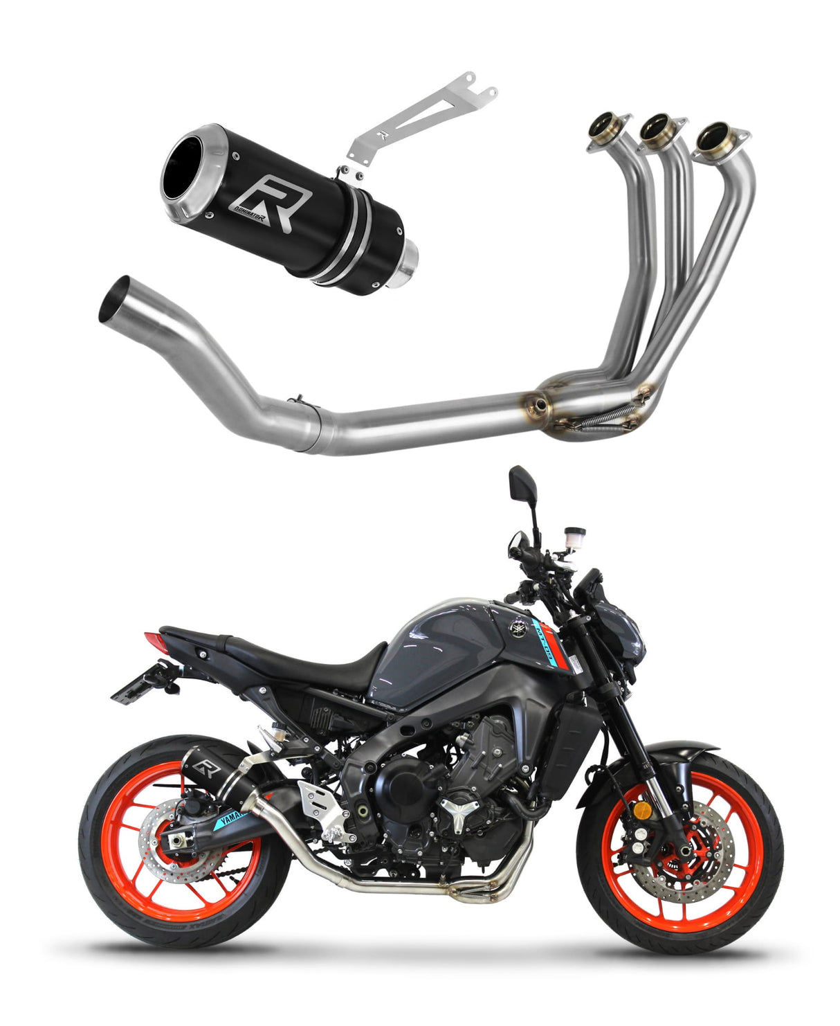 Yamaha MT 09 2021 - 2023 Full Exhaust System Collector Silencer GP BLACK + dB killer medium 20 m.