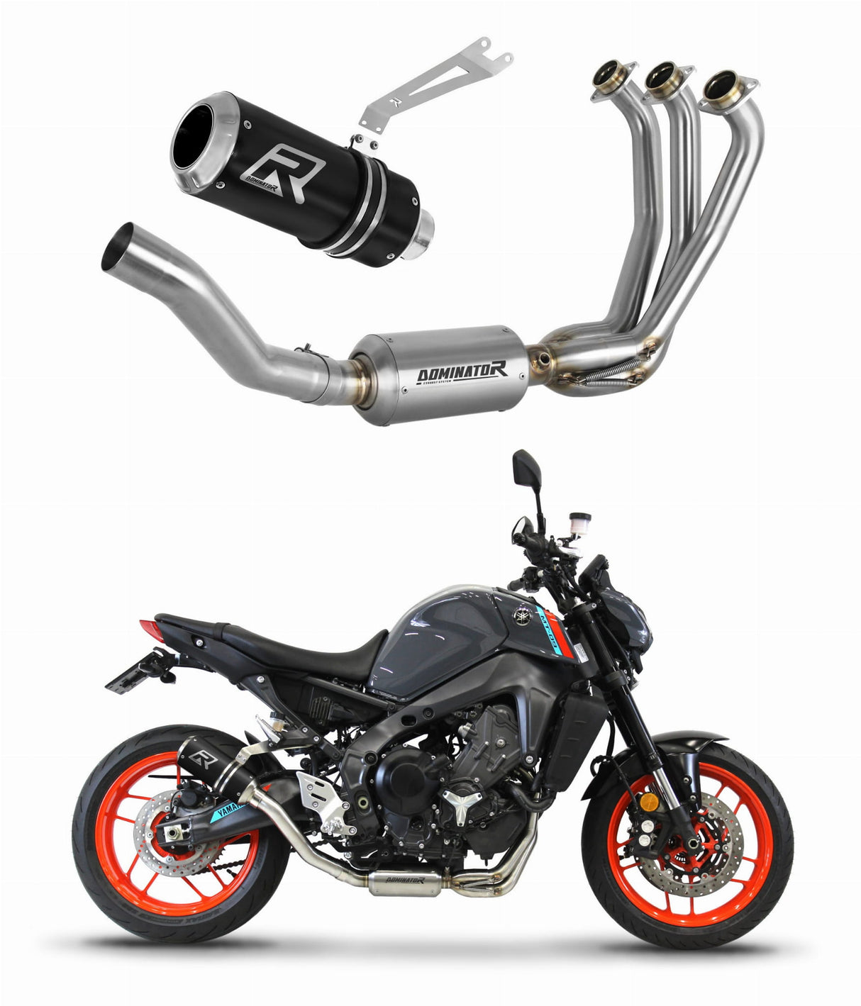 Yamaha MT 09 2021 - 2023 EX Full Exhaust System Collector Silencer GP BLACK + dB killer medium 20 m.
